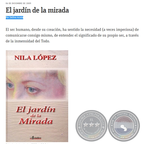 EL JARDÍN DE LA MIRADA - Por DELFINA ACOSTA - Domingo, 06 de Diciembre de 2009